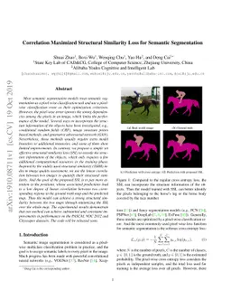 Correlation Maximized Structural Similarity Loss for Semantic
  Segmentation