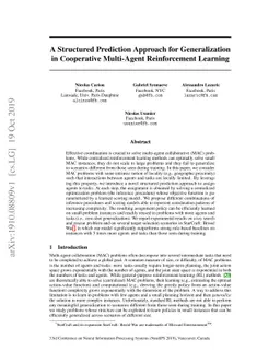A Structured Prediction Approach for Generalization in Cooperative
  Multi-Agent Reinforcement Learning