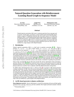 Natural Question Generation with Reinforcement Learning Based
  Graph-to-Sequence Model