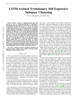 LSTM-Assisted Evolutionary Self-Expressive Subspace Clustering