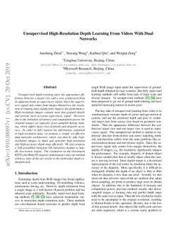 Unsupervised High-Resolution Depth Learning From Videos With Dual
  Networks