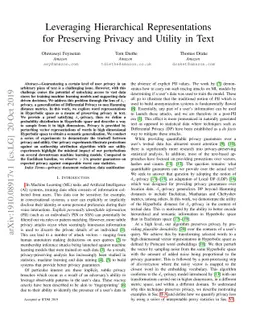 Leveraging Hierarchical Representations for Preserving Privacy and
  Utility in Text