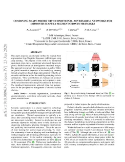 Combining Shape Priors with Conditional Adversarial Networks for
  Improved Scapula Segmentation in MR images