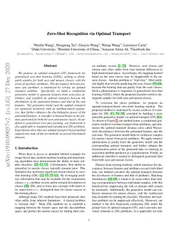 Zero-Shot Recognition via Optimal Transport