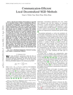 Communication-Efficient Local Decentralized SGD Methods