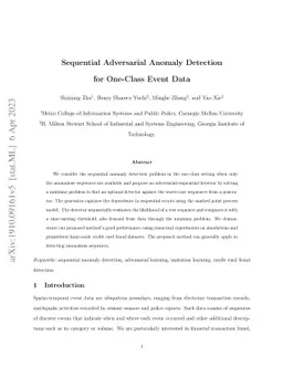 Sequential Adversarial Anomaly Detection for One-Class Event Data