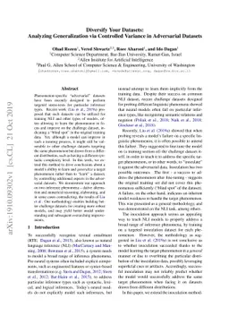 Diversify Your Datasets: Analyzing Generalization via Controlled
  Variance in Adversarial Datasets