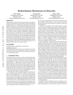 Redistribution Mechanism on Networks