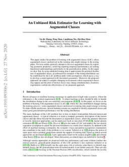 An Unbiased Risk Estimator for Learning with Augmented Classes