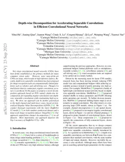 Depth-wise Decomposition for Accelerating Separable Convolutions in
  Efficient Convolutional Neural Networks