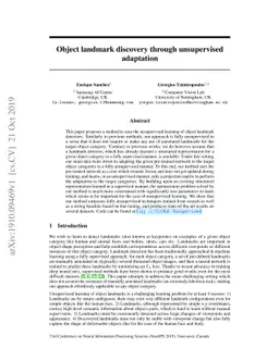 Object landmark discovery through unsupervised adaptation
