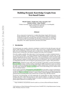 Building Dynamic Knowledge Graphs from Text-based Games