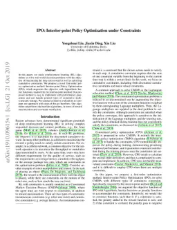 IPO: Interior-point Policy Optimization under Constraints