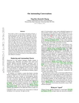 On Automating Conversations