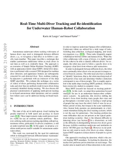 Real-Time Multi-Diver Tracking and Re-identification for Underwater
  Human-Robot Collaboration