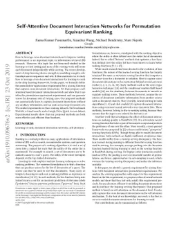 Self-Attentive Document Interaction Networks for Permutation Equivariant
  Ranking