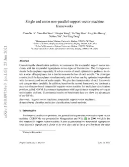 Single and Union Non-parallel Support Vector Machine Frameworks