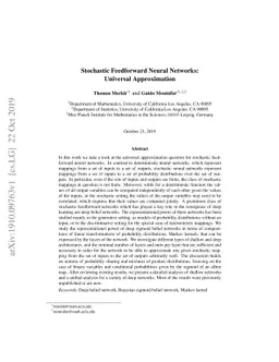 Stochastic Feedforward Neural Networks: Universal Approximation