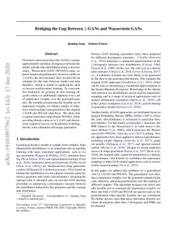 Bridging the Gap Between $f$-GANs and Wasserstein GANs