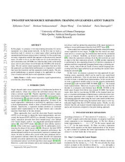 Two-Step Sound Source Separation: Training on Learned Latent Targets