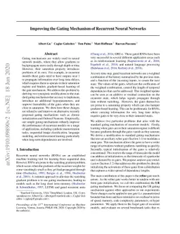 Improving the Gating Mechanism of Recurrent Neural Networks