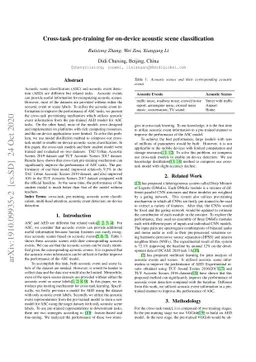 Cross-task pre-training for on-device acoustic scene classification