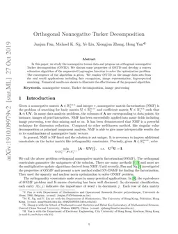 Orthogonal Nonnegative Tucker Decomposition