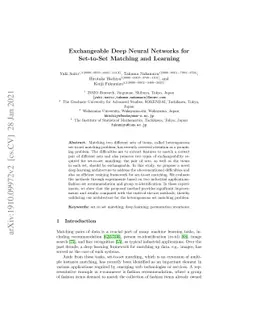 Exchangeable deep neural networks for set-to-set matching and learning