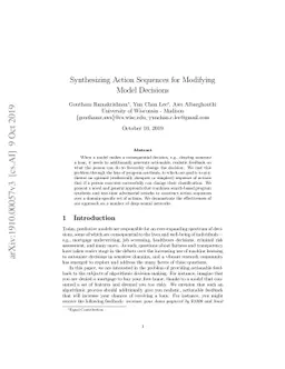 Synthesizing Action Sequences for Modifying Model Decisions