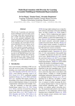 Multi-Head Attention with Diversity for Learning Grounded Multilingual
  Multimodal Representations