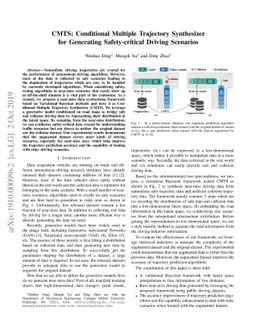 CMTS: Conditional Multiple Trajectory Synthesizer for Generating
  Safety-critical Driving Scenarios