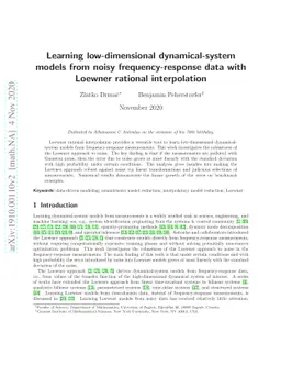 Learning low-dimensional dynamical-system models from noisy
  frequency-response data with Loewner rational interpolation