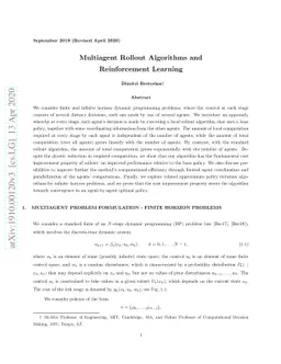 Multiagent Rollout Algorithms and Reinforcement Learning