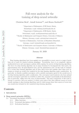 Full error analysis for the training of deep neural networks