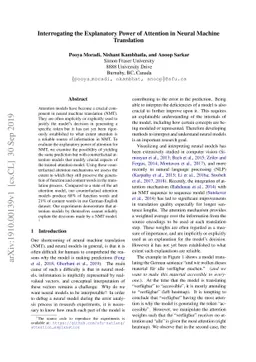 Interrogating the Explanatory Power of Attention in Neural Machine
  Translation