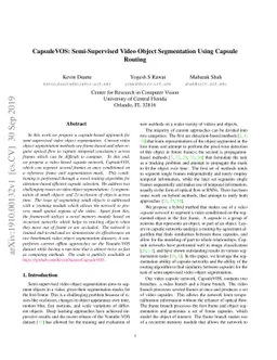 CapsuleVOS: Semi-Supervised Video Object Segmentation Using Capsule
  Routing