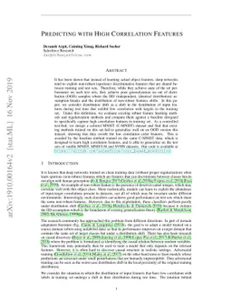 Predicting with High Correlation Features