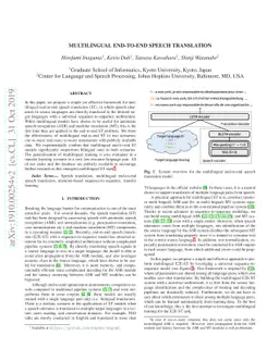 Multilingual End-to-End Speech Translation