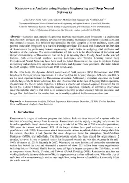 Ransomware Analysis using Feature Engineering and Deep Neural Networks