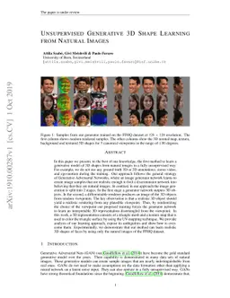 Unsupervised Generative 3D Shape Learning from Natural Images