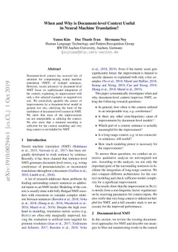 When and Why is Document-level Context Useful in Neural Machine
  Translation?