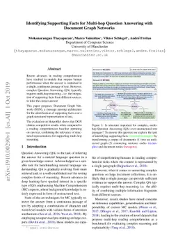 Identifying Supporting Facts for Multi-hop Question Answering with
  Document Graph Networks