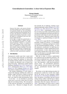 Generalization in Generation: A closer look at Exposure Bias