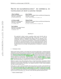 Truth or Backpropaganda? An Empirical Investigation of Deep Learning
  Theory