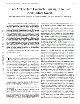 Sub-Architecture Ensemble Pruning in Neural Architecture Search