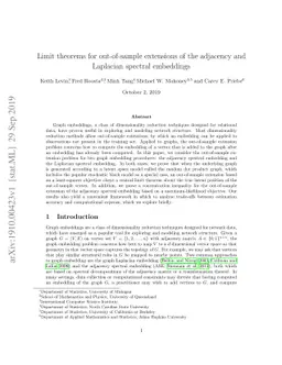 Limit theorems for out-of-sample extensions of the adjacency and
  Laplacian spectral embeddings