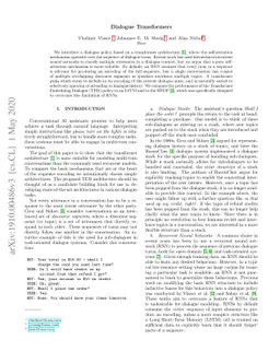 Dialogue Transformers