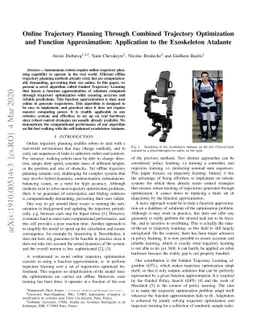 Online Trajectory Planning Through Combined Trajectory Optimization and
  Function Approximation: Application to the Exoskeleton Atalante
