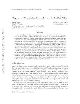 Type-aware Convolutional Neural Networks for Slot Filling