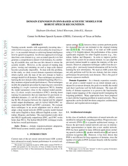 Domain Expansion in DNN-based Acoustic Models for Robust Speech
  Recognition
